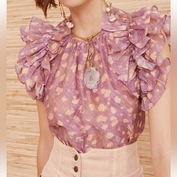 Ulla Johnson Tops - Ulla Johnson Manon Top in Lavender Handprint Dot Size 4